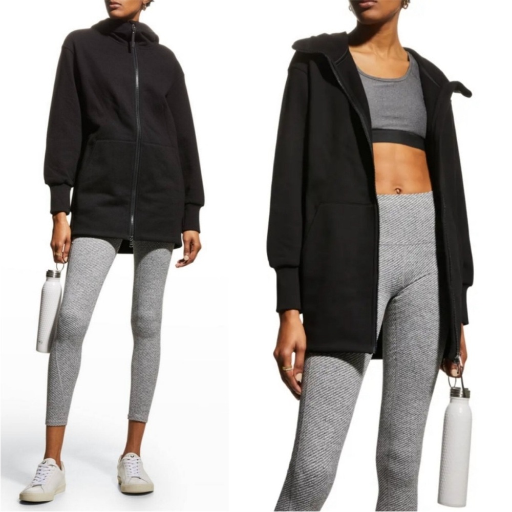 VARLEY Templeton Oversized Fit Hooded Two Way Zip-Front Longline Jacket large